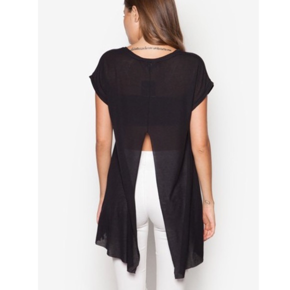 Topshop long split back T-shirt - Picture 1 of 6